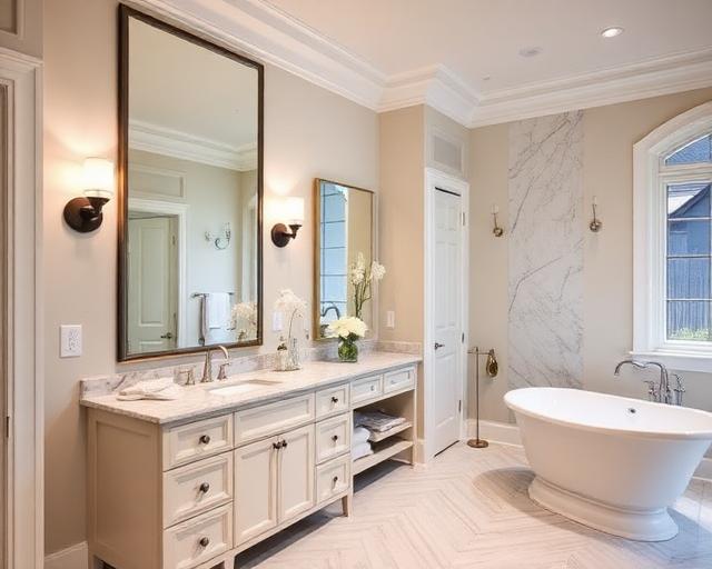 Master bathroom with freestanding tub
